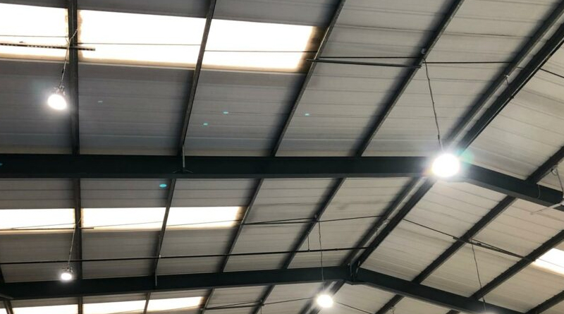 Commercial lighting, close up of lights within a unit in Bristol